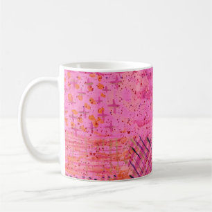 Pink Coffee Mug Abstract Painting