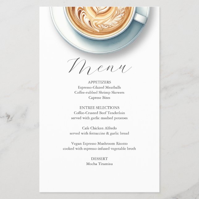 Pink Coffee Shop Menu Design (Front)