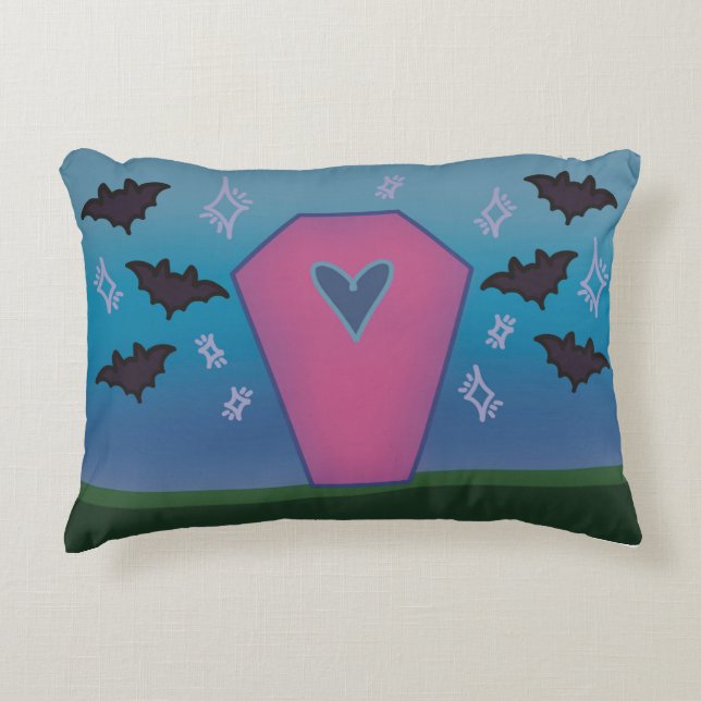 Pink Coffin Throw Pillow (Front)