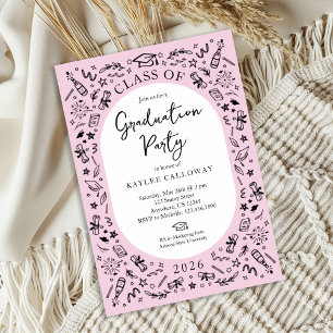 Pink College Graduation Invitation