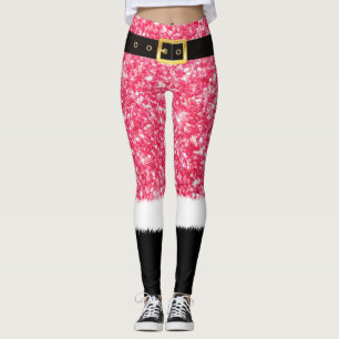 Pink Color Christmas Santa Claus Costumes Leggings