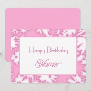 Pink Color Me Daisies Birthday Card