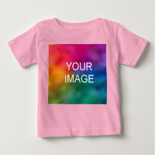 Pink Color Trendy Template Add Image Photo Baby T-Shirt