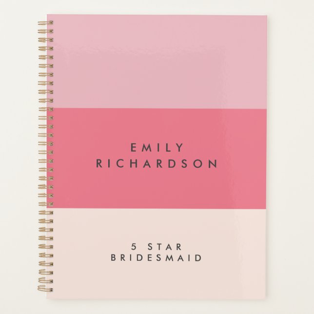 Pink Colorblock  bridesmaid  Planner (Front)