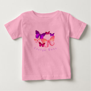 Pink Colorful Butterflies Baby T-Shirt