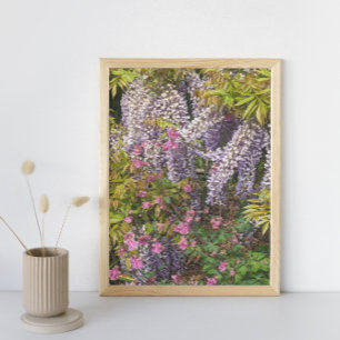 Pink Coloumbine and Purple Wisteria Floral Photo Print