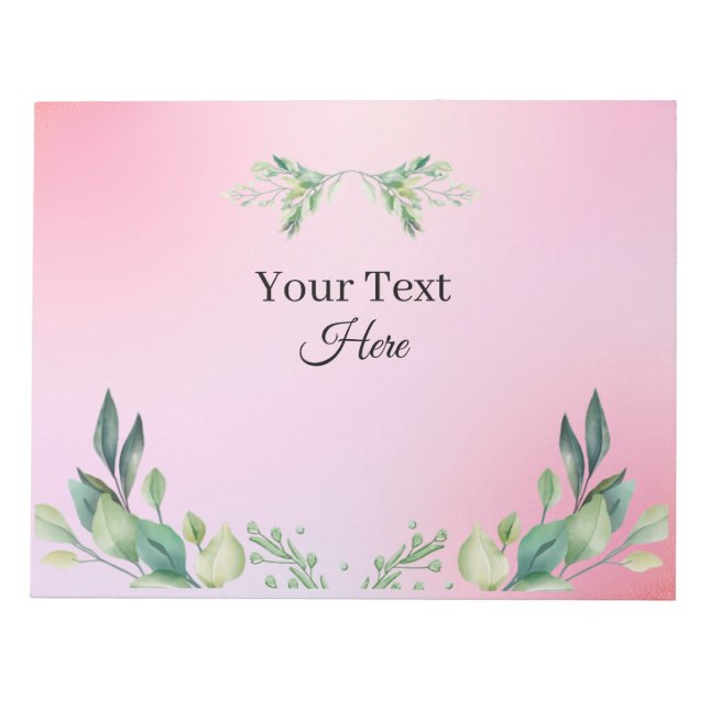 Pink colour custom text  notepad (Front)