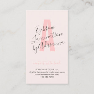 Pink Colour Lamination Aftercare Advices Business Card