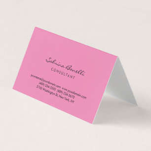 Pink Colour Minimalist Modern Professional Business Card