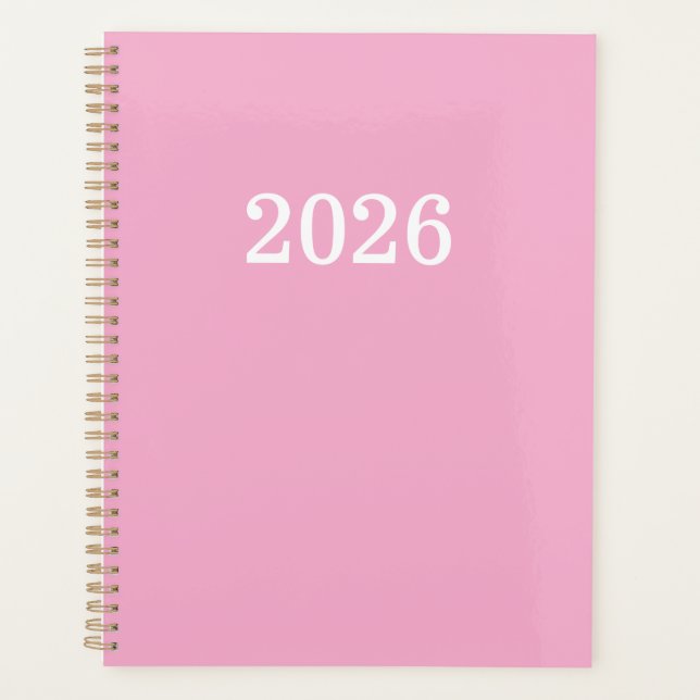 Pink Colour Personalised Planner (Front)