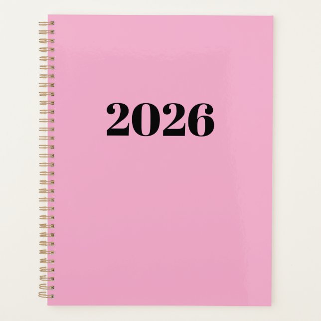 Pink Colour Personalised Planner (Front)