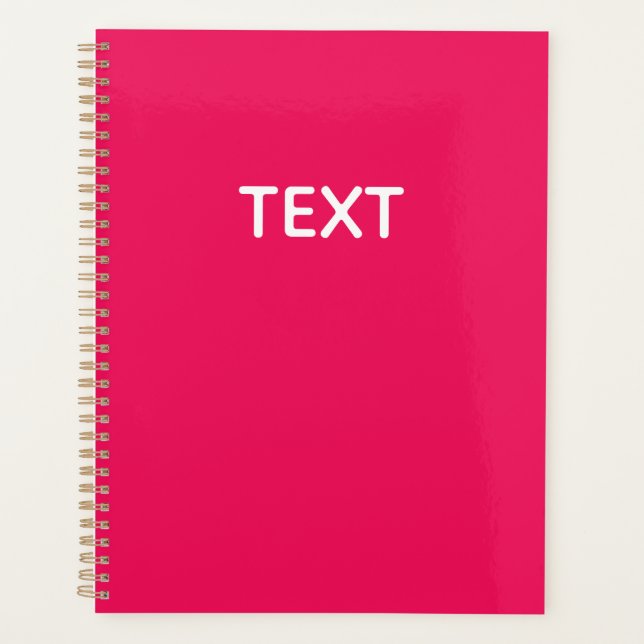 Pink Colour Personalised Planner (Front)