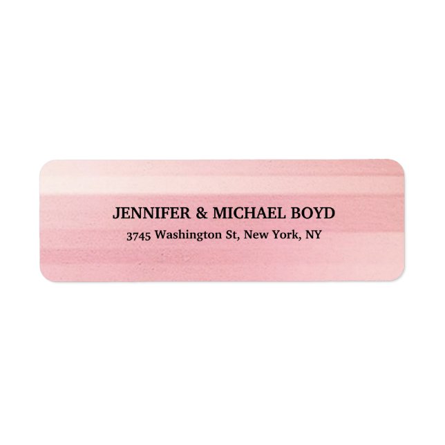 Pink Colour Retro Stylish Classical Family Return Address Label (Front)