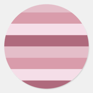 Pink Colour Tones Stripes Design Classic Round Sticker