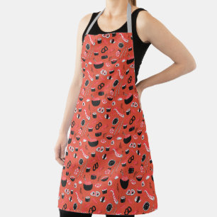 Pink Colourful Japanese Sushi Food Prep Chef Apron