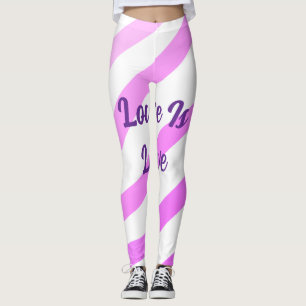 Pink colourful stripes pastel love is love pride leggings