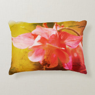 Pink Columbine Flower Abstract Close Up   Decorative Cushion