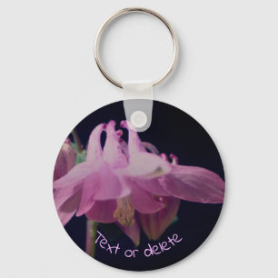 Pink Columbine Flower Personalised Key Ring