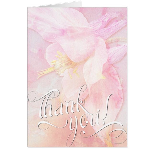 PINK COLUMBINE FLOWER WATERCOLOR SPLASH (Front)