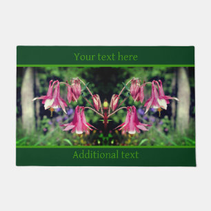 Pink Columbine Flowers Close Up Personalised Doormat