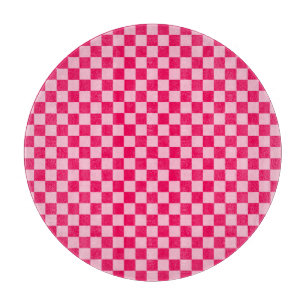 Pink Combination Classic Chequerboard by STaylor Cutting Board
