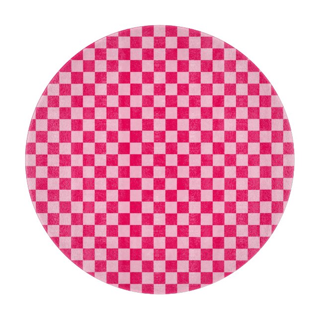 Pink Combination Classic Chequerboard by STaylor Cutting Board (Front)