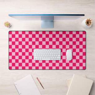 Pink Combination Classic Chequerboard by STaylor Desk Mat