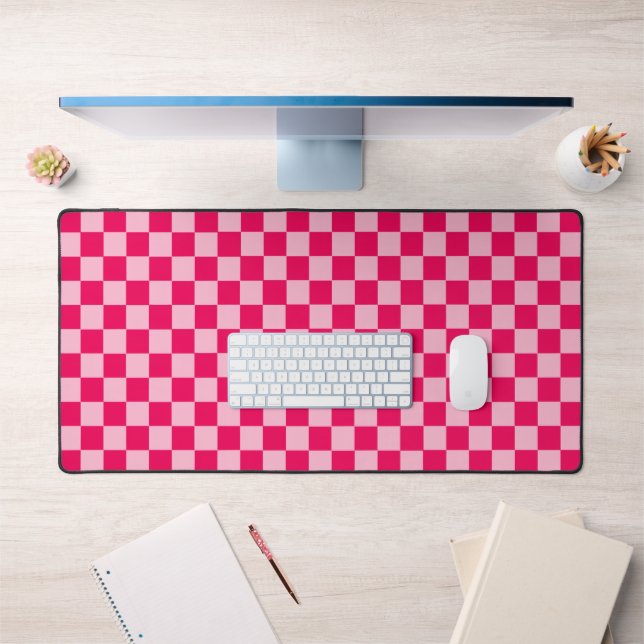 Pink Combination Classic Chequerboard by STaylor Desk Mat (Office 1)