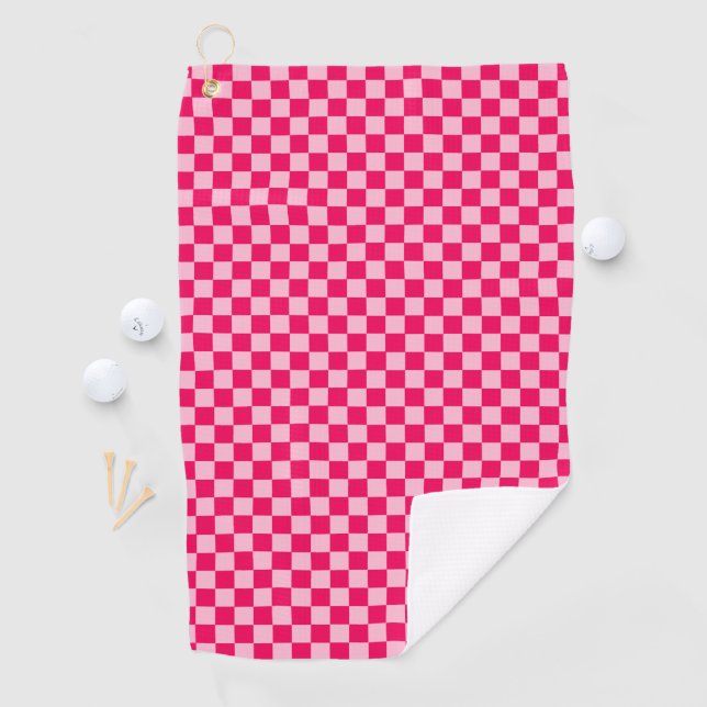 Pink Combination Classic Chequerboard by STaylor Golf Towel (InSitu)