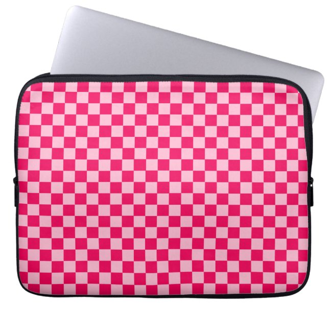 Pink Combination Classic Chequerboard by STaylor Laptop Sleeve (Front)