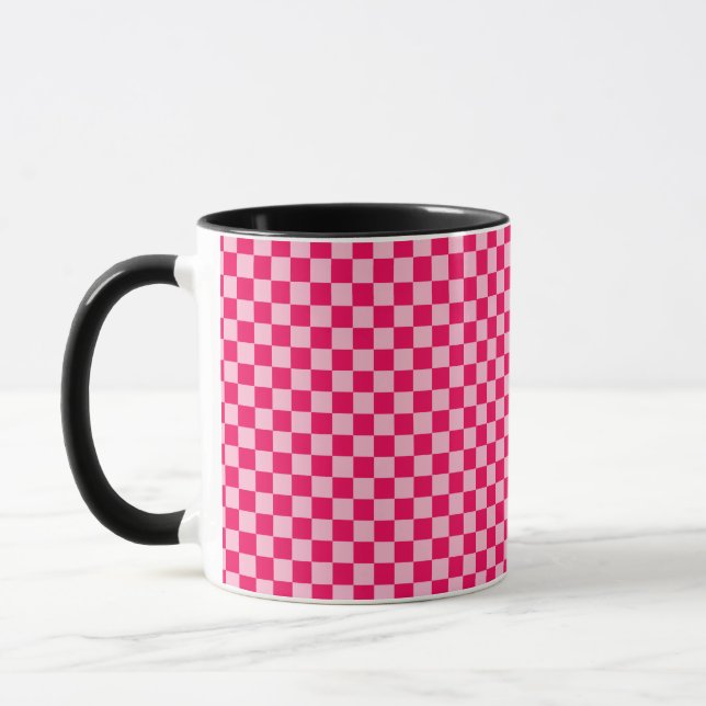 Pink Combination Classic Chequerboard by STaylor Mug (Left)