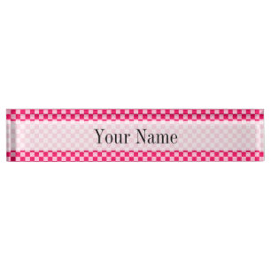 Pink Combination Classic Chequerboard by STaylor Nameplate