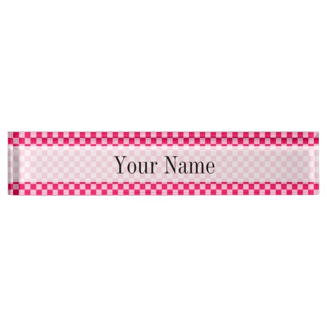 Pink Combination Classic Chequerboard by STaylor Nameplate (Front)