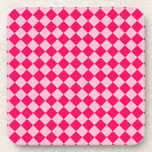 Pink Combination Diamond Pattern by Shirley Taylor Coaster (Front)