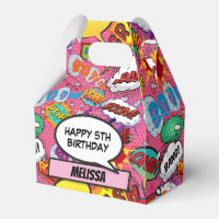 Pink Comic Book Superhero Birthday Party
