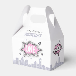 Pink Comics Book Supergirl Gable Favour Box