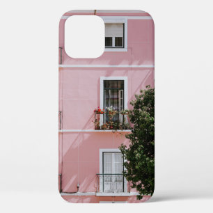 PINK CONCRETE COMMERCIAL BUILDING NEAR GREEN TREE iPhone 12 CASE