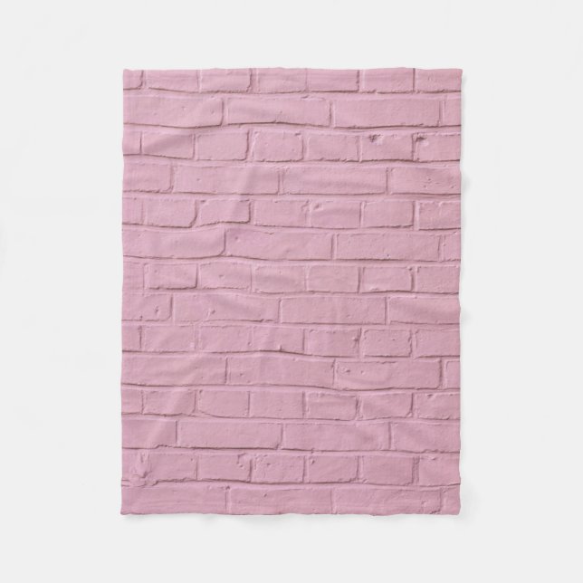 Pink concrete wall fleece blanket (Front)