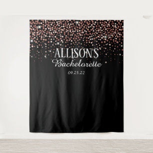 Pink Confetti Bachelorette Photo Booth Backdrop Tapestry