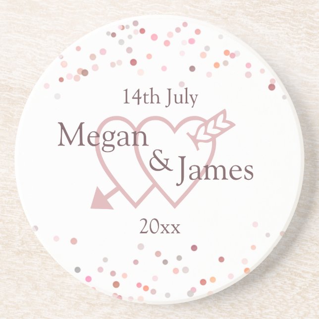 Pink Confetti Circles Coaster (Front)