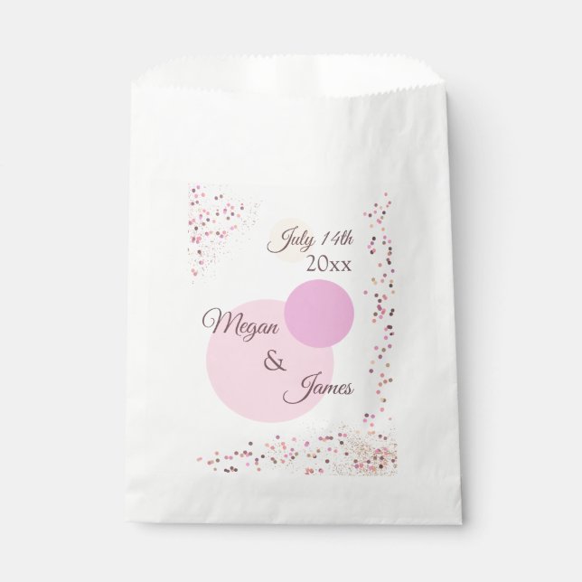 Pink Confetti Circles Favour Bag (Front)