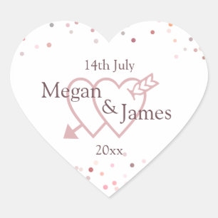 Pink Confetti Circles Heart Sticker