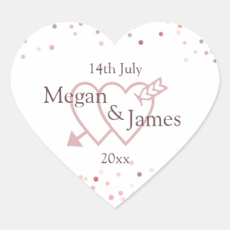 Pink Confetti Circles Heart Sticker