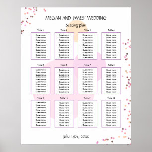 Pink Confetti Circles Poster