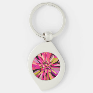 Pink Confetti Flower Key Ring