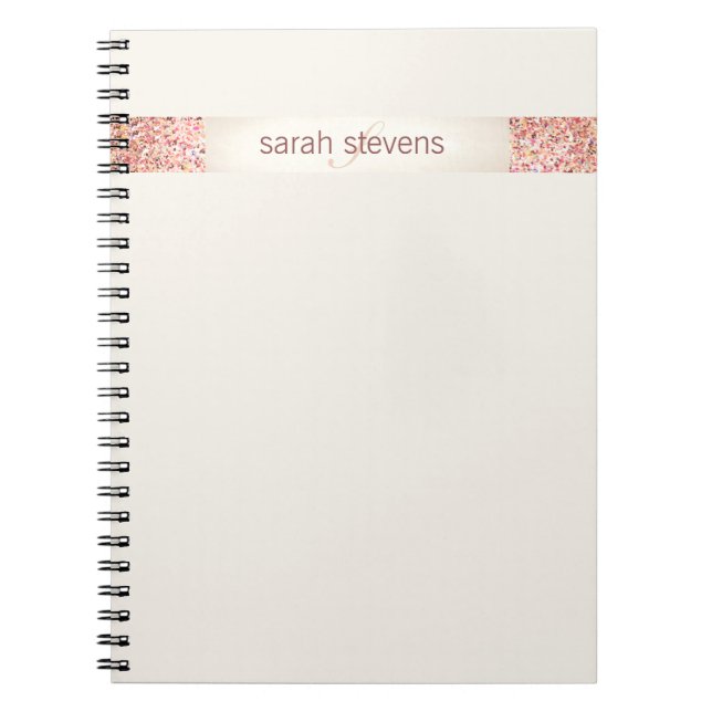 Pink Confetti Glitter Notebook (Front)