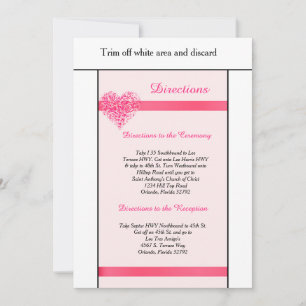 Pink Confetti Heart 3.5x6 Directions Card