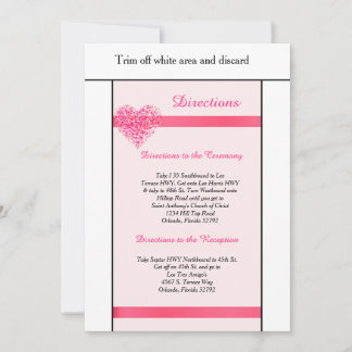 Pink Confetti Heart 3.5x6 Directions Card