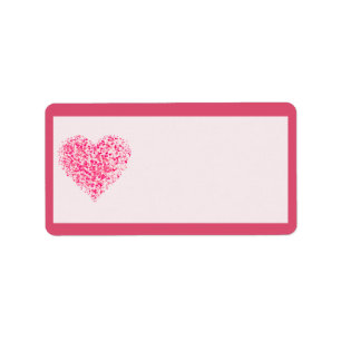 Pink Confetti Heart Wedding Mailing Address Label