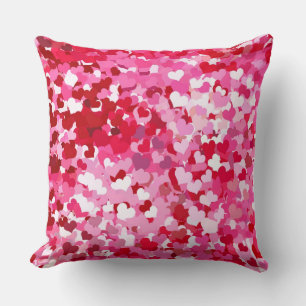 Pink Confetti Hearts Cushion